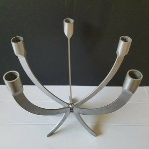 Retro IKEA 5-arm Candelabra, Designed by Sigga Heimis, Brushed Metal Aluminum